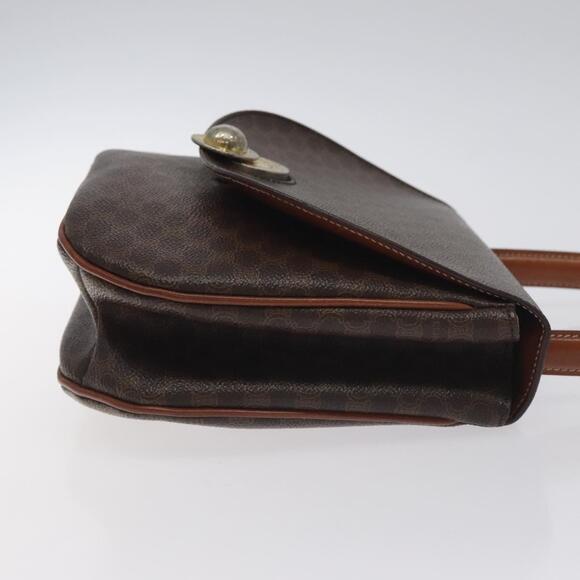 CELINE Macadam Canvas Hand Bag Pvc Leather Brown Gold - Picture 4 of 13